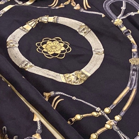 J. McLaughlin Silk Dress V Neck Equestrian Print Sleeveless Size 6 - Picture 7 of 12